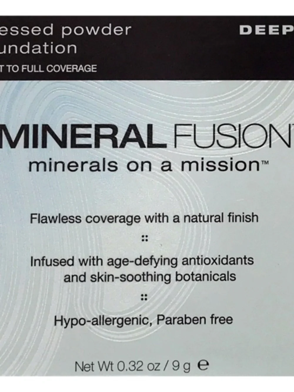 Mineral Fusion Pressed Powder Foundation - Black and White Packaging COLOR DEEP1